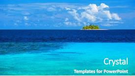  Presentation with destination - Theme having indian ocean - uninhabited island in the sea background and a light gray colored foreground