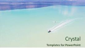  Presentation with jet - Amazing PPT layouts having indian ocean jet ski wakeboarding backdrop and a soft green colored foreground