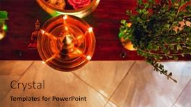  Presentation with oil - Theme consisting of indian-oil-candle-holder background and a  colored foreground