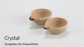  Presentation with oil lamp - PPT theme having indian oil lamp clay diyas background and a light gray colored foreground