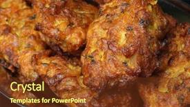  Presentation with stainless steel - Cool new presentation theme with indian onion bhajis on stainless backdrop and a  colored foreground