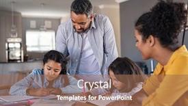  Presentation with children parents - Slide set consisting of indian-parents-helping-children background and a coral colored foreground