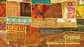  Presentation with patchwork - Presentation theme featuring indian patchwork carpet in rajasthan background and a tawny brown colored foreground