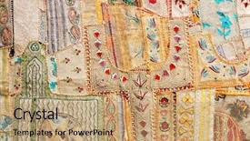  Presentation with patchwork - Presentation theme featuring indian patchwork carpet in rajasthan background and a coral colored foreground