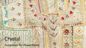  Presentation with patchwork - Presentation theme consisting of indian patchwork carpet in rajasthan background and a soft green colored foreground