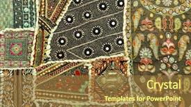  Presentation with patchwork - Presentation with indian patchwork carpet in rajasthan background and a tawny brown colored foreground