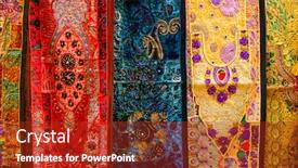  Presentation with quilt - Audience pleasing slides consisting of indian-patchwork-fabric-with-traditional backdrop and a crimson colored foreground