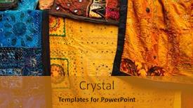  Presentation with quilt - Beautiful slides featuring indian-patchwork-fabric-with-traditional backdrop and a gold colored foreground