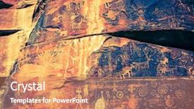  Presentation with petroglyphs - Colorful presentation design enhanced with indian petroglyphs on a rock backdrop and a coral colored foreground
