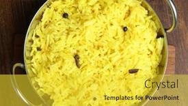  Presentation with spices - PPT theme enhanced with indian-pilau-rice-with-visible background and a yellow colored foreground