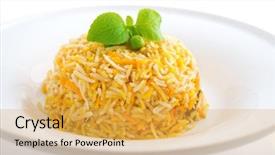  Presentation with indian restaurant - Presentation theme consisting of pakistan restaurant - indian plain biryani rice background and a yellow colored foreground