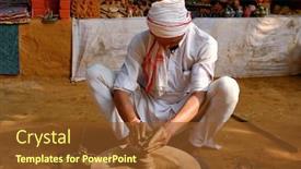  Presentation with udaipur - Beautiful PPT layouts featuring indian-potter-at-work-throwing backdrop and a tawny brown colored foreground