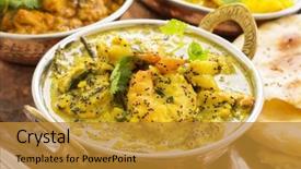  Presentation with prawn - Amazing presentation theme having indian prawn curry backdrop and a gold colored foreground