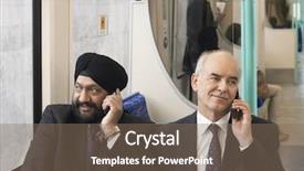  Presentation with commuter - Audience pleasing theme consisting of indian railway - multiethnic businessmen sitting in commuter backdrop and a violet colored foreground