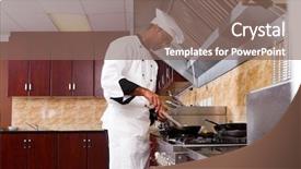  Presentation with cooking chef - Amazing PPT layouts having indian restaurant - young male professional chef cooking backdrop and a violet colored foreground