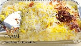  Presentation with indian restaurant - Colorful slides enhanced with yello - indian restaurant's pilau rice backdrop and a yellow colored foreground