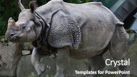  Presentation with indian ganesh festival - Beautiful presentation theme featuring indian rhinoceros rhinoceros unicornis wildlife backdrop and a dark gray colored foreground