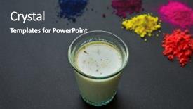  Presentation with holi - Presentation design with indian ritual - bhaang- an edible preparation background and a dark gray colored foreground