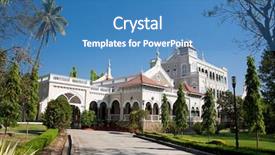  Presentation with memorial - PPT theme featuring indian rulers - gandhi memorial aga khan palace background and a teal colored foreground