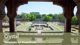  Presentation with india - Audience pleasing presentation theme consisting of indian rulers - garden of shaniwar wada palace backdrop and a coral colored foreground