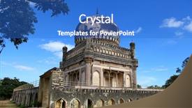  Presentation with indian - PPT theme having indian rulers - historic quli qutb shahi tombs background and a cobalt blue colored foreground