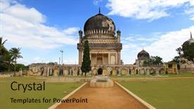  Presentation with history empty tomb of jesus - Cool new slide set with indian rulers - historic qutbshahi tomb backdrop and a gold colored foreground