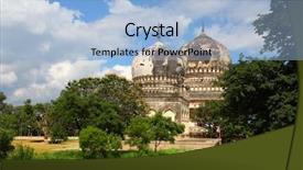  Presentation with india - Presentation theme with indian rulers - historic qutbshahi tombs in hyderabad background and a light blue colored foreground