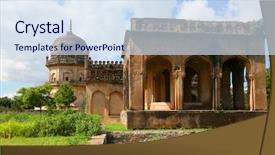  Presentation with india - Colorful presentation enhanced with indian rulers - historic qutbshahi tombs in hyderabad backdrop and a sky blue colored foreground