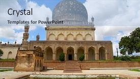  Presentation with indian - Beautiful PPT layouts featuring indian rulers - qutbshahi tomb backdrop and a light blue colored foreground