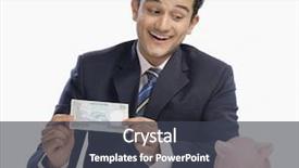  Presentation with note - PPT layouts enhanced with indian rupee - businessman holding currency note background and a dark gray colored foreground