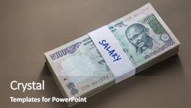  Presentation with employees - Presentation theme enhanced with indian rupee - employees salaries in cash rs background and a dark gray colored foreground