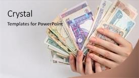  Presentation with international - Presentation with indian rupee - international finance currencies background and a light gray colored foreground