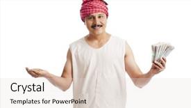  Presentation with wheat - Amazing presentation having indian rupee - portrait of a farmer holding backdrop and a lemonade colored foreground