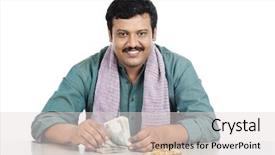  Presentation with counting - Audience pleasing presentation theme consisting of indian rupee - portrait of a man counting backdrop and a light gray colored foreground