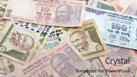  Presentation with indian - Colorful presentation enhanced with indian rupee bank notes background backdrop and a soft green colored foreground