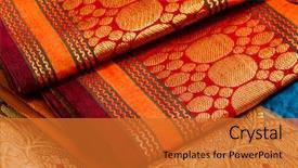  Presentation with silk - Slide deck enhanced with indian silk saries close up background and a gold colored foreground
