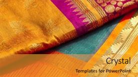  Presentation with indian - Slide deck having indian silk saries close up background and a  colored foreground