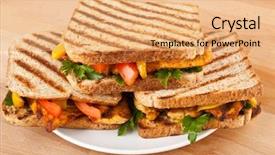  Presentation with grilled chicken - Slides enhanced with indian snacks - grilled chicken sandwiches background and a coral colored foreground
