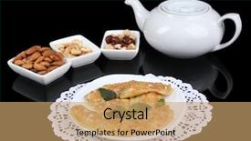  Presentation with black bodygaurd - Amazing presentation theme having indian snacks - sweetened fried banana on plate backdrop and a  colored foreground