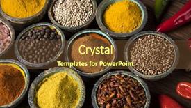  Presentation with k2 spice - PPT theme with indian spices - cooking ingredient spice background and a tawny brown colored foreground