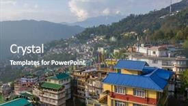  Presentation with sikkim - PPT theme featuring indian states - beautiful aerial view background and a gray colored foreground