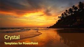  Presentation with sunset beach - Slide deck consisting of indian states - sunset on varkala beach popular background and a tawny brown colored foreground