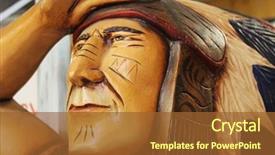  Presentation with wood carving - Presentation design consisting of indian statue carved from wood background and a tawny brown colored foreground