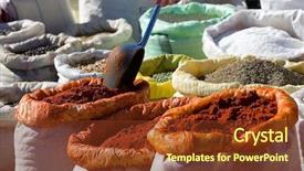  Presentation with salt lake city - Presentation design enhanced with indian street food - cooking spices on sale background and a tawny brown colored foreground