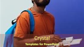  Presentation with purple education - Theme having indian-student-with-blue-backpack background and a tawny brown colored foreground