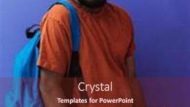  Presentation with purple education - Slides featuring indian-student-with-blue-backpack background and a tawny brown colored foreground