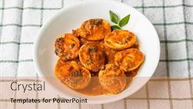  Presentation with curry - Audience pleasing theme consisting of indian-style-spicy-egg-curry backdrop and a gold colored foreground