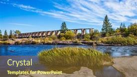  Presentation with manitoba - Audience pleasing PPT theme consisting of indian summer in manitoba canada the ruins of old dam in old pinawa dam park the concept of ecological and recreational tourism backdrop and a tawny brown colored foreground
