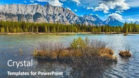  Presentation with forests - Presentation design consisting of indian-summer-in-the-canadian background and a gray colored foreground