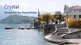  Presentation with indian - Amazing PPT layouts having indian summer in tremezzo town backdrop and a sky blue colored foreground